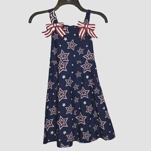 Jessica Ann 4th of July Patriotic Dress Girls Size 6 Red White Blue Stars USA